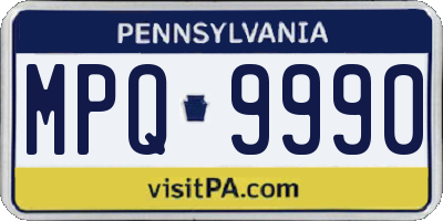 PA license plate MPQ9990