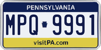 PA license plate MPQ9991