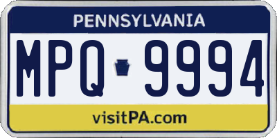 PA license plate MPQ9994