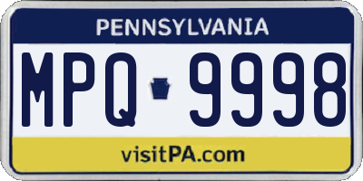PA license plate MPQ9998