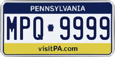 PA license plate MPQ9999
