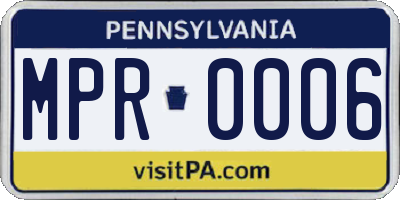 PA license plate MPR0006