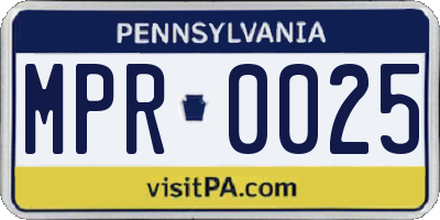 PA license plate MPR0025