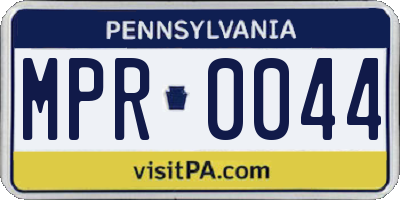 PA license plate MPR0044