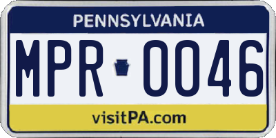 PA license plate MPR0046