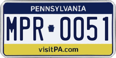 PA license plate MPR0051