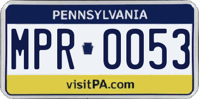 PA license plate MPR0053