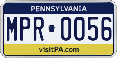 PA license plate MPR0056