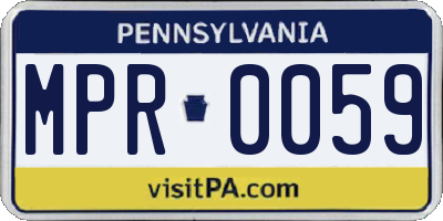 PA license plate MPR0059