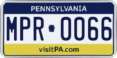 PA license plate MPR0066