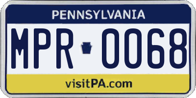 PA license plate MPR0068