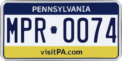 PA license plate MPR0074