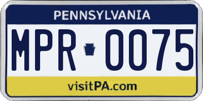 PA license plate MPR0075