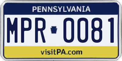 PA license plate MPR0081