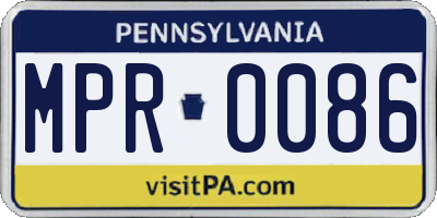 PA license plate MPR0086