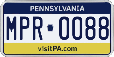 PA license plate MPR0088