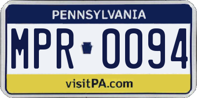 PA license plate MPR0094