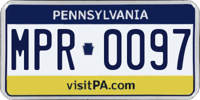 PA license plate MPR0097