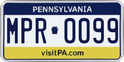 PA license plate MPR0099
