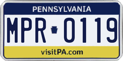 PA license plate MPR0119