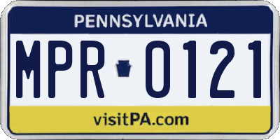 PA license plate MPR0121