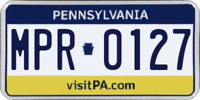 PA license plate MPR0127