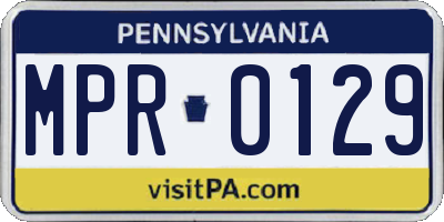 PA license plate MPR0129