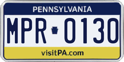PA license plate MPR0130