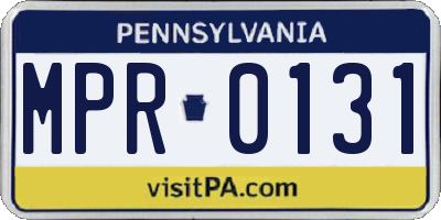 PA license plate MPR0131