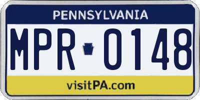 PA license plate MPR0148