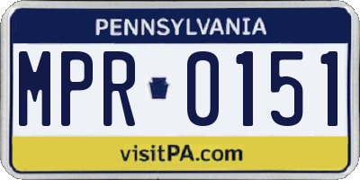 PA license plate MPR0151