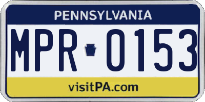 PA license plate MPR0153