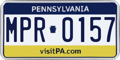 PA license plate MPR0157