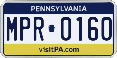 PA license plate MPR0160