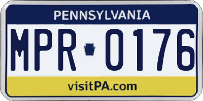 PA license plate MPR0176