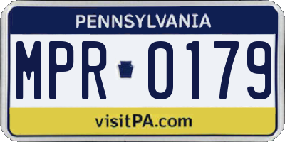 PA license plate MPR0179