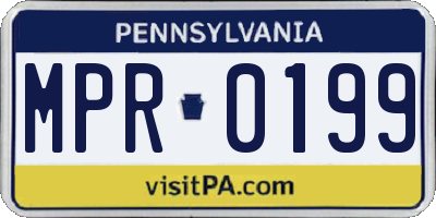 PA license plate MPR0199