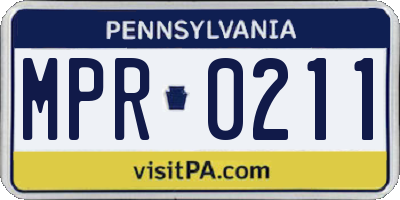 PA license plate MPR0211