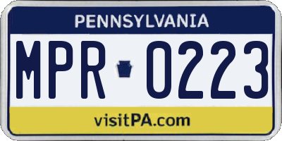 PA license plate MPR0223