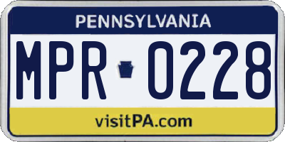 PA license plate MPR0228