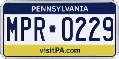 PA license plate MPR0229