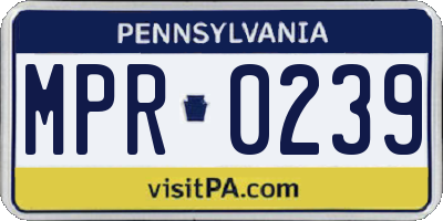PA license plate MPR0239