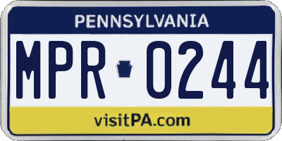 PA license plate MPR0244