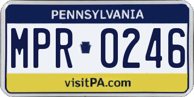PA license plate MPR0246
