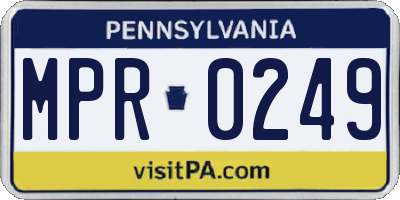 PA license plate MPR0249