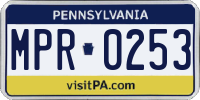 PA license plate MPR0253