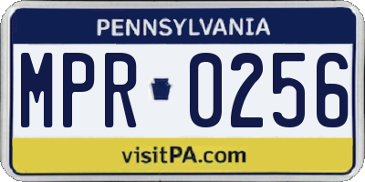 PA license plate MPR0256