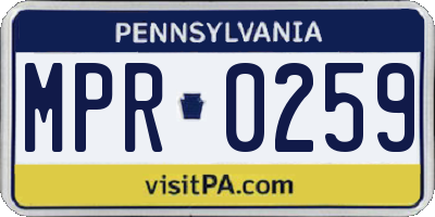 PA license plate MPR0259