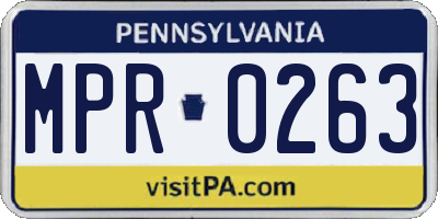 PA license plate MPR0263