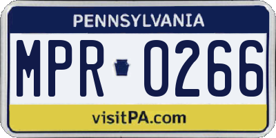 PA license plate MPR0266